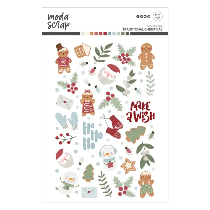 Puffy Stickers - Traditional Christmas